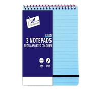 Tallon 3 Pack Lined Neon Cover 100mm X 150mm Notepads Ruled Pages Compact Size Bright Neon Covers Multi Use Three Notebooks
