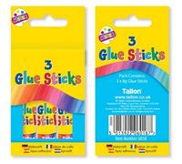 Tallon 3 Pack Twist Action Glue Sticks Non Messy Adhesive Strong Reliable Bond Perfect For School Use Handy Easy
