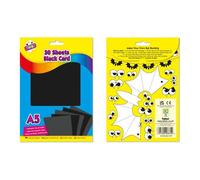 Tallon 30 Black A5 Activity Card Sheets 30 Sheet Pack High Quality Cardstock Versatile Craft Use Bold Black Finish Suitable For All Ages