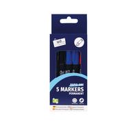 Tallon 5 Pack Rapid Dry Permanent Markers Marker Pens Quick Dry Ink Bullet Tip Precision Non Toxic Formula Multi Purpose Use Assorted