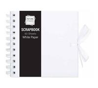 Tallon 50 Sheet Small White Scrap Book Compact 15X15Cm Size Wiro Bound Design Ribbon Closure Perfect For Diy Projects Plenty