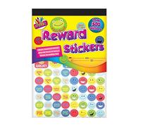 Tallon 500 Multi Cartoon Smiley Face Reward Stickers for Kids, Vinyl, Round, Single Use, School, Indoor, Walls, Desks