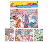 Tallon 6 Pack Mini Girls Colouring And Activity Books Girls Themed Designs Clear Printed Images Compact Size Great For Kids Six