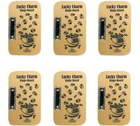 Tallon 6x Lucky Charm Bingo Boards, Left Hand Clasp Clip, Sturdy Hardboard, 24cm x 15cm, Ages 3+