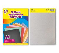 Tallon 70 Sheet Multi Coloured Activity Pad Vibrant Colour Selection A4 Size Paper 80Gsm Quality Paper Creative Craft Essential Bright