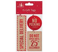 Tallon (7101) Festive Wonderland Red Kraft Gift Tags - Pack of 15