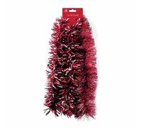 Tallon 7162 Festive Wonderland Xmas Christmas Shiny Fine Cut & Matt Zig Zag Tinsel 12M - Berry Red