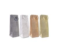 Tallon 7706 - Glitter Gradient Wine Spirit Gift Bottle Bags - Pack of 12 Assorted Colours
