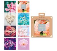Just to Say 4492 8 Mixed Floral Birthday Cards in Keepsake Box