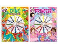 Tallon Colouring Book And Pencils Assorted Designs Perfect For Travel Encourages Creativity Ready To Use Set Complete Activity
