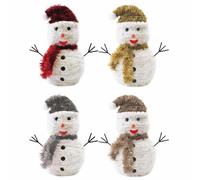 Tallon Festive Wonderland 28cm Tinsel Snowman Xmas Christmas Decorations - Pack of 4