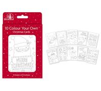 Tallon Festive Wonderland Colour Your Own Christmas Cards, Assorted - Box of 10