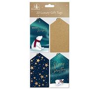Tallon Festive Wonderland Luxury Christmas Tags, Blue & Gold - Pack of 20