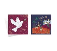 Tallon Festive Wonderland Square Xmas Christmas Cards, Box of 10, Assorted Designs (XC0039 Religious)