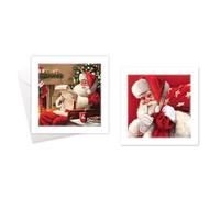 Tallon Festive Wonderland Square Xmas Christmas Cards, Box of 10, Assorted Designs (XC0101 Trad Santa)
