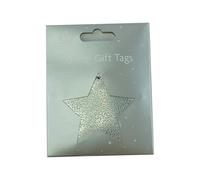 Tallon Festive Wonderland XA0171 Luxury Christmas Xmas Star Gift Tags, Silver - Pack of 10