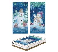 Tallon Festive Wonderland (XCA0213 Luxury Slim Christmas Xmas Cards, Box of 12, Snowman Design