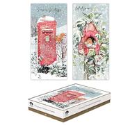 Tallon Festive Wonderland XCA0216 Luxury Slim Christmas Xmas Cards, Box of 12, Postbox & Robin