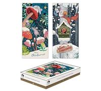 Tallon Festive Wonderland XCA0221 Luxury Slim Christmas Xmas Cards, Box of 12, Illustrated Wood