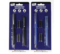Tallon Fountain Pen And Ballpoint Pen Set Medium And Fountain Tips Assorted Colours Smooth Writing Experience Ideal Everyday Use Pen