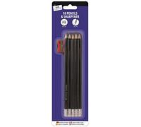 Tallon Hb Text Pencil With Eraser (Pack Of 10) Black (One Size)