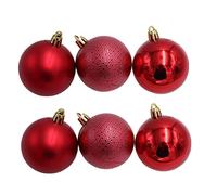 Tallon International 6 Pack Shatterproof Baubles 60mm - Christmas Tree Decoration - Red