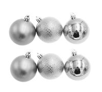 Tallon International 6 Pack Shatterproof Baubles 60mm - Christmas Tree Decoration - Silver