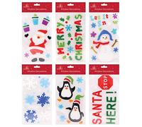 Tallon International Assorted Christmas Window Gel Stickers - Pack of 6