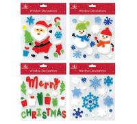 Tallon International Christmas Window Stickers, 4 Sheets, Christmas Gel Clings - Decorations (22002)