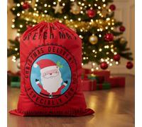 Jumbo Christmas Santa Sack - Large Xmas Cute Santa Gift Bag - Giant Xmas Stocking - 70cm x 100cm - Red Gift Bag
