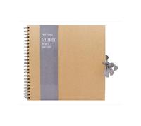 Tallon Kraft Small/Medium/Large Square Scrapbook- Quality Brown Kraft Paper Scrapbook with Ribbon (Large 30cm x 30 cm - 40 Sheets)