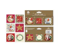 Tallon Pack of 18 Traditional Design Hand Finished Gift Tags with Gold Foil Finish, 6 Assorted Designs, Perfect for Presents and Gifts for Christmas