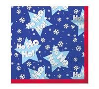 Tallon Party Pack of 16 Christmas Paper Napkins - Ho Ho Ho Design - Disposable Festive Serviettes for Parties, Buffets & Kids Christmas Celebrations