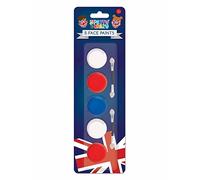 Tallon Set Of 5 Union Jack Face Paint Kings Coronation Red White & Blue Paints With Applicators Street Party Fancy Dress