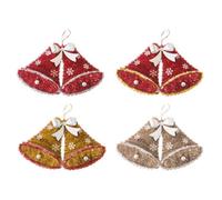 Tallon Single Large Twin Bell Christmas Tinsel Hanging Decoration