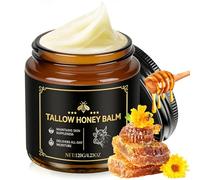Tallow and Honey Balm 120g Beef Tallow Skin Care Cream Enriched with Natural Honey, Deep Hydration Moisturizing Body Face Cream for All Skin Types, Glass Jar