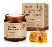 Tallow and Honey Balm 120ml - Whipped Beef Tallow Moisturiser Rescues Dry Sensitive Skin, Natural Face and Body Cream with Low Scent Formula Deeply Comforts Rough Hands, Feet, Elbows, Knees and Heels