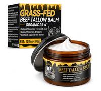 Tallow and Honey Balm 120ml - Whipped Beef Tallow Moisturiser Rescues Dry Sensitive Skin, Natural Face and Body Cream with Low Scent Formula Deeply Comforts Rough Hands, Feet, Elbows, Knees and Heels