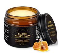 Tallow and Honey Balm, Beef Tallow Skin Care Face Cream, Natural Tallow Moisturiser for Deep Hydration, Dry Skin Face & Body, 60g / 2.12oz