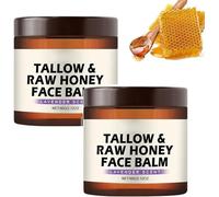 Tallow and Raw Honey Face Balm, Lavender Scent Moisturizing Cream, Long-Lasting Moisturizing Balm, Soothing Dry/Sensitive Skin Care, Non-Clogging Pores, for All Skin Types (2pcs)