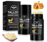 Tallow Balm Stick with Raw Honey & Beeswax - 100% Grass-Fed, Natural Moisturiser for Face & Body - For Sensitive, Dry Skin - Nourishing Bar with Shea Butter, Olive Oil, Vitamins & Antioxidants (75g)