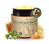 Tallow Balm With Castor Oil and Frankincense Balm, 100% Grass-Fed Beef Tallow Skin Care, Beef Tallow Balm for Face & Body, Daily Face Tallow Moisturizer for Dry Skin