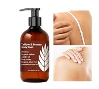Tallow Body Wash - Honey Moisturizing 100% Grass Fed Beef Tallow Soap | Hydrating & Nourishing for All Skin Types - 100ml Great For Dry Itchy Sensitive Skin, Cleansing, Organic Aloe-, Men & Women