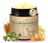 Tallow Castor Frankincense Oil Cream, Beef Tallow for Skin Care with Castor, Frankincense Oil Balm, Moisturizer Cream for Face & Body for Sensitive and Dry Skin, Eczema All-Purpose Balm - 120g