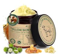 Tallow Castor Oil Frankincense Oil Handmade Skin Balm, Face & Body Moisturizer for Sensitive Skin, Eczema All-Purpose Balm, 100% Grass-Fed Tallow for Skin Care