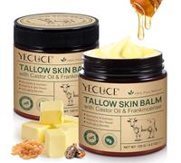 Tallow Castor Oil Frankincense Oil Skin Balm 2 Pack, 100% Grass-Fed Beef Tallow Skin Care, Face & Body Moisturizer for All Skin, Natural & Handmade, Healing & Skin Repair