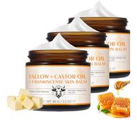 Tallow Castor Oil Frankincense Oil Skin Balm, Beef Tallow and Honey Balm Frankincense Oil for Skin, Natural Organic Grass-Fed Beef Tallow, Face & Body Moisturizer for Sensitive Skin (3)