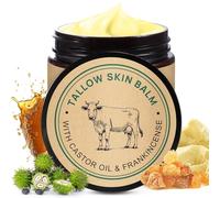 Tallow Frankincense Oil Castor Oil Skin Balm, 100% Grass-Fed Beef Tallow Skin Care, All-Purpose Moisturizer for Face and Body, Multi-Action Repair Balm for Sensitive/Eczema-Prone Skin.