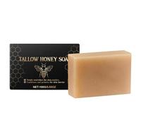 Tallow Honey Soap Bar for Face & Body - Grass-Fed Beef Tallow Soap with Raw Honey - Handmade Soap Bar - Rich in Tallow & Vitamins - Deeply Moisturising Natural Cleansing Bar for Dry & Sensitive Skin