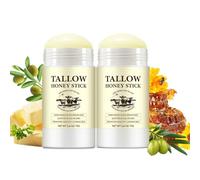 Tallow Honey Stick, 100% Grass-Fed Tallow & Raw Wild Honey Balm, and Honey Balm, Natural Shea Butter Olive Oil, Soothing All-Natural Moisturizer for Dry and Sensitive Skin (2Pc)